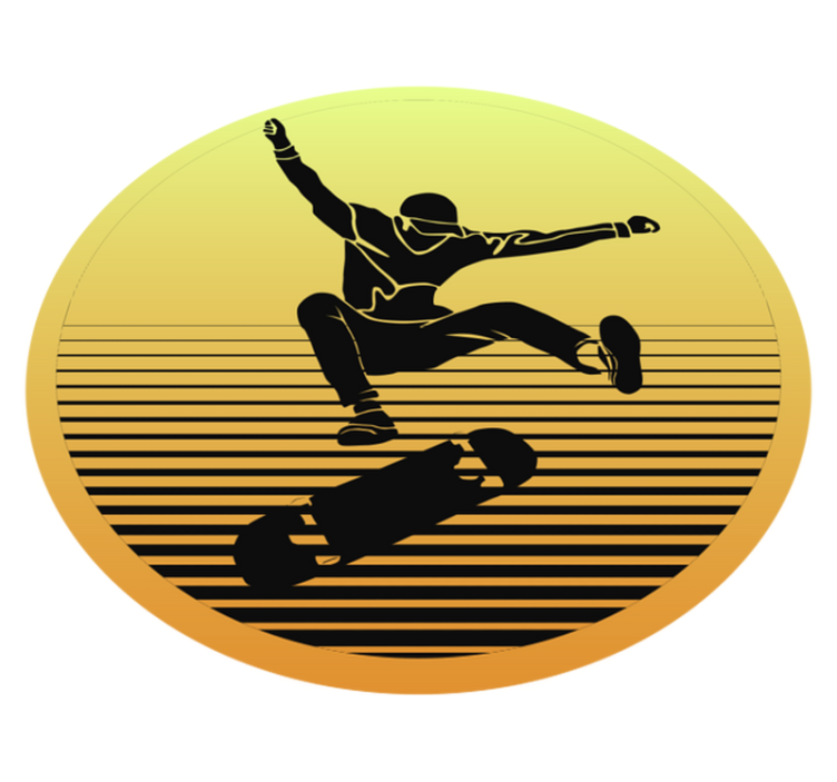 Skateboarding Silhouette teenage bedroom rug - TenStickers