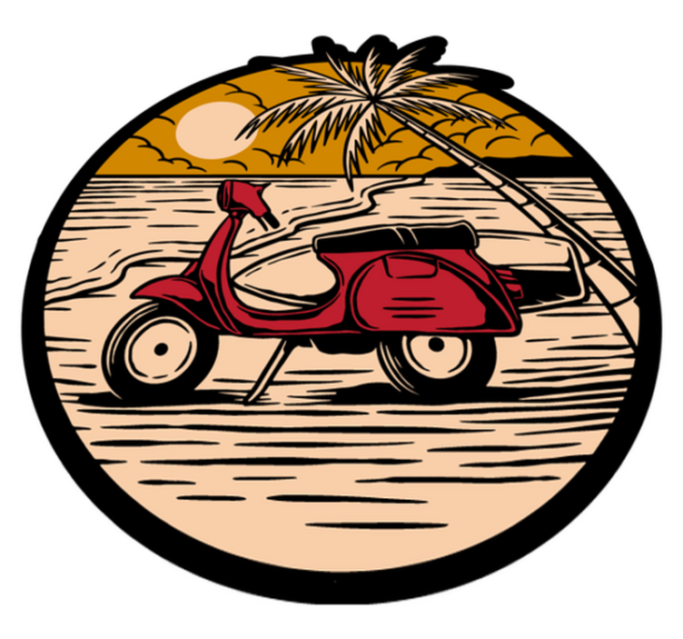 Tropical Scooter Scene kids rug - TenStickers