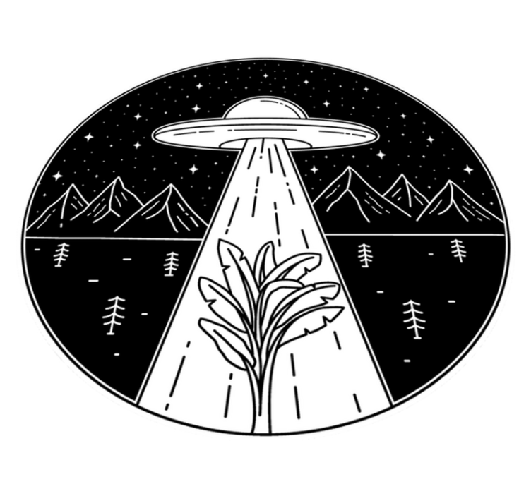 Alien Abduction Scene game rug - TenStickers
