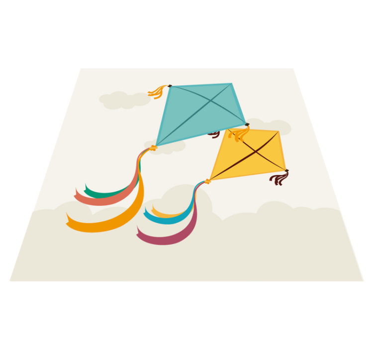 Flying Kites Illustration kids carpet - TenStickers