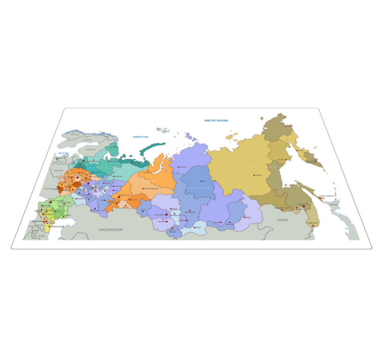 Map rug of russian regions - TenStickers