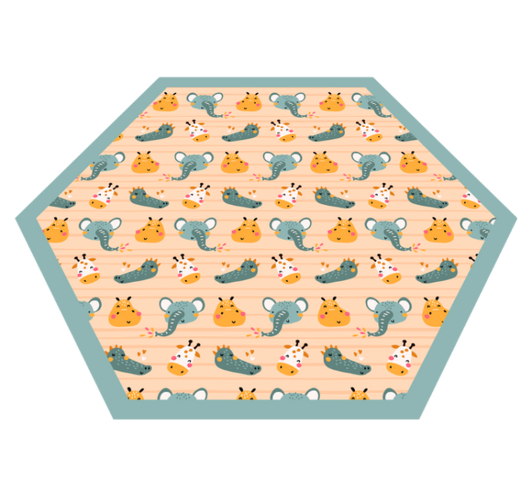 Safari Animal Patterns kids rug - TenStickers