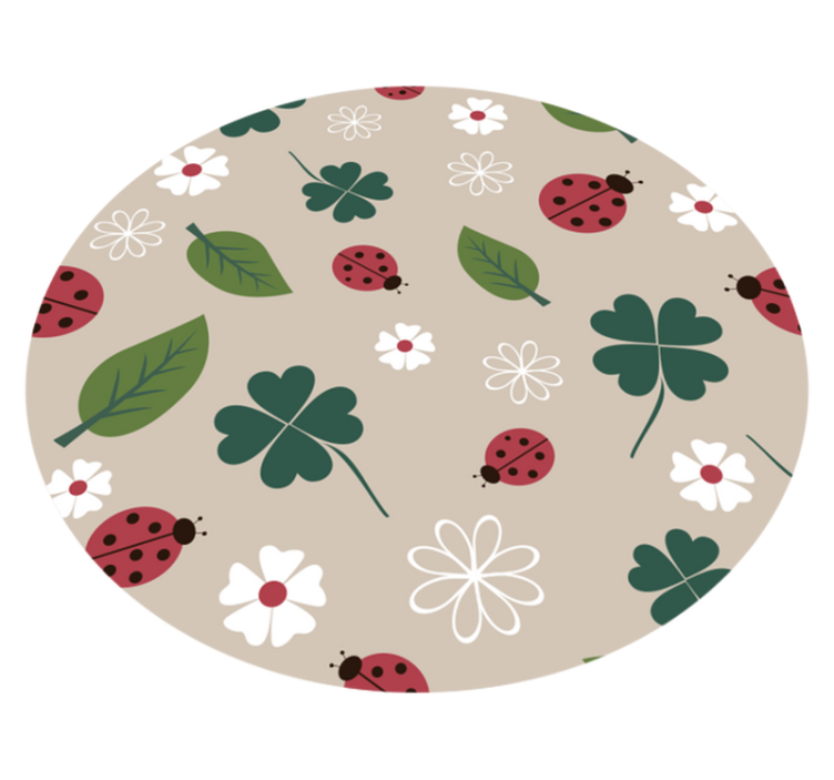Springtime Ladybugs floral rug - TenStickers