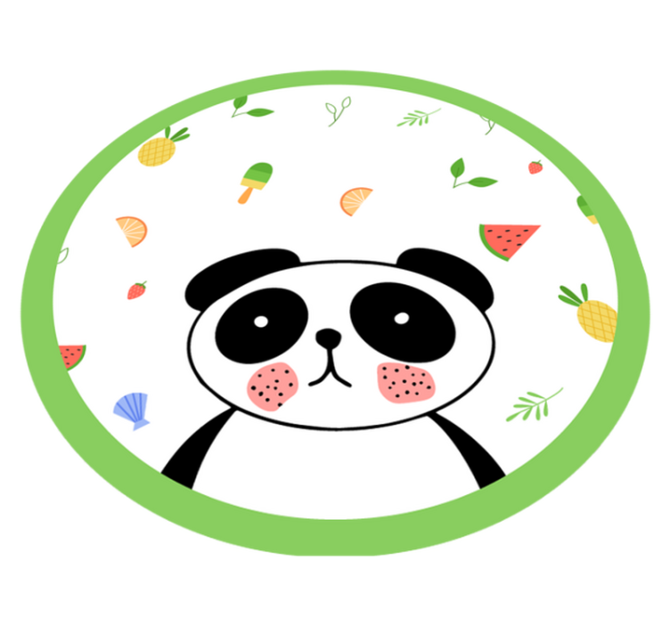 Cute Panda Circle kids carpet - TenStickers