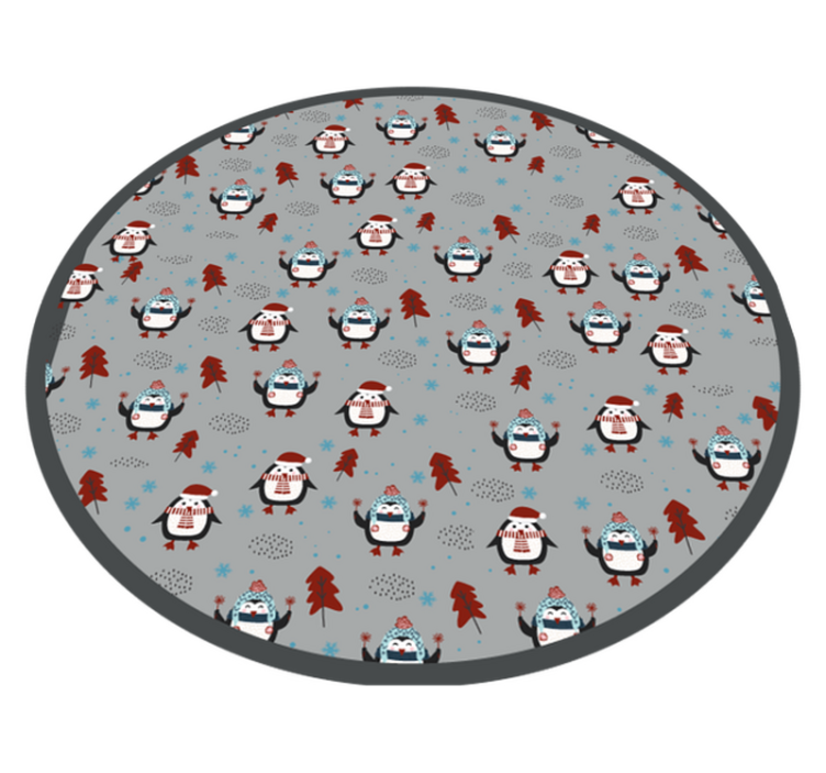 Festive Penguin Motif christmas rug - TenStickers
