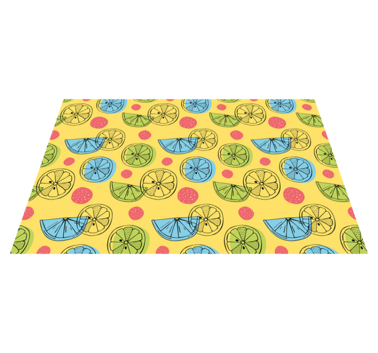 Fruit slice patterns kitchen mat - TenStickers