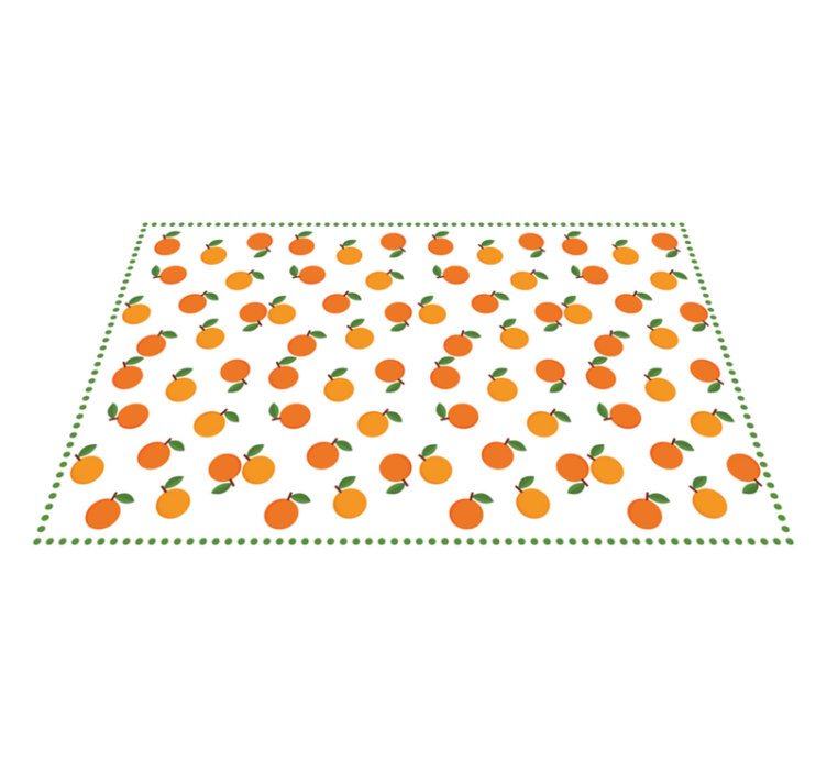 Orange Citrus Pattern kitchen vinyl mat - TenStickers