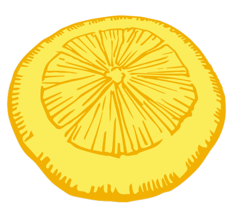 Yellow citrus slice kitchen mat - TenStickers