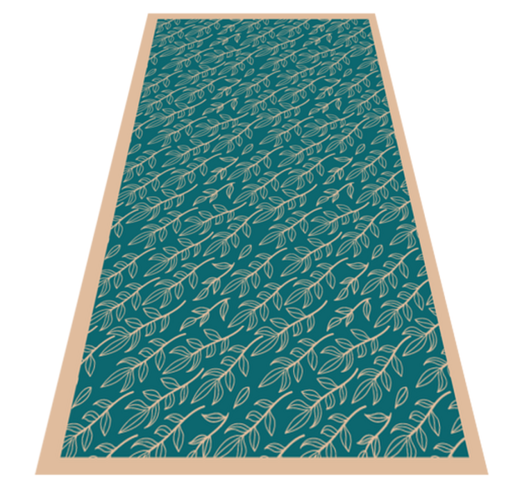 Green graceful leaves floral rug - TenStickers
