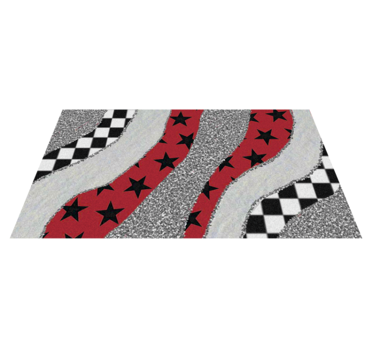 Starry red waves texture rug - TenStickers