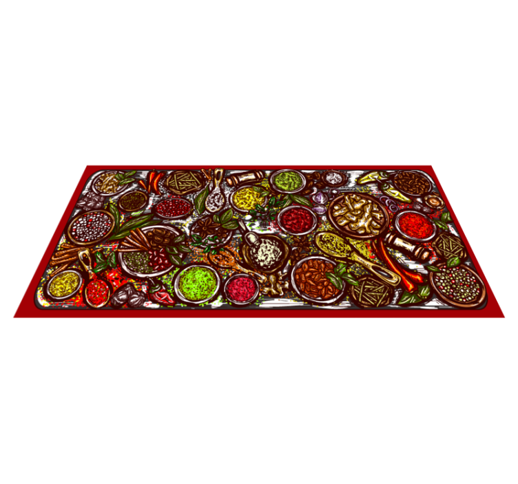 Flavorful culinary spread kitchen mat - TenStickers