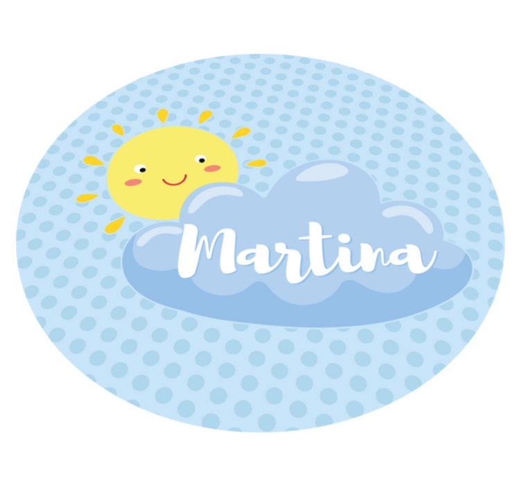 Sun and cloud with name kids rug - TenStickers