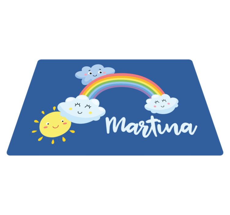 Custom clouds with rainbow kids rug - TenStickers