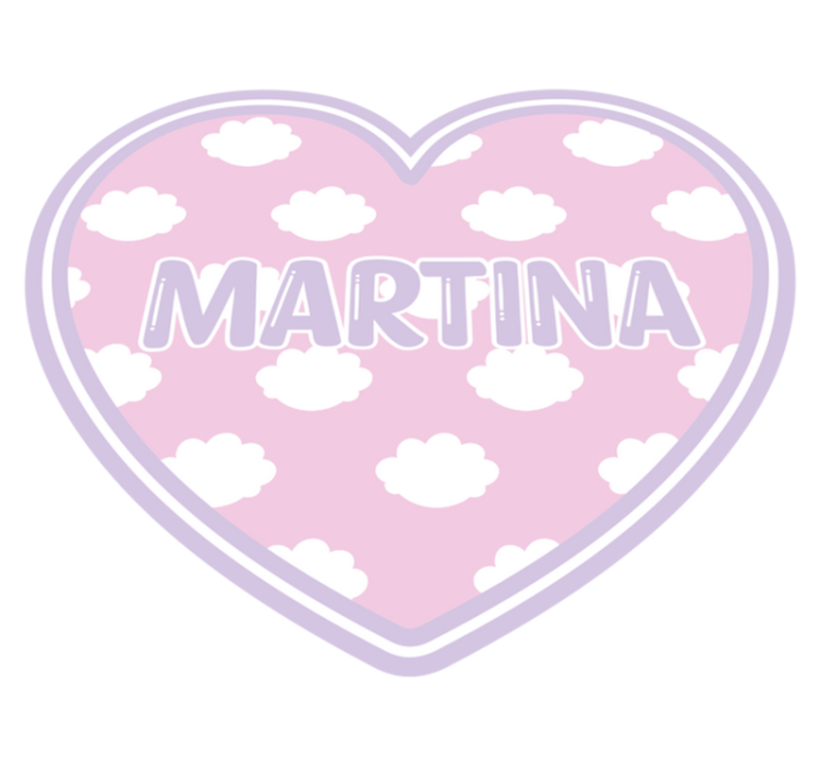 Heart shaped with clouds custom floor mat - TenStickers