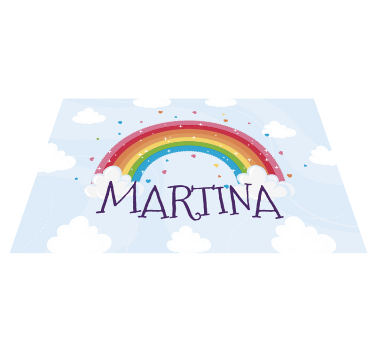 Rainbow custom name kids rug - TenStickers