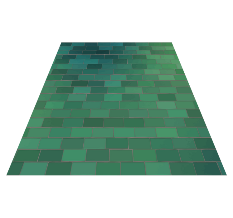 Textured green design tile carpet - TenStickers