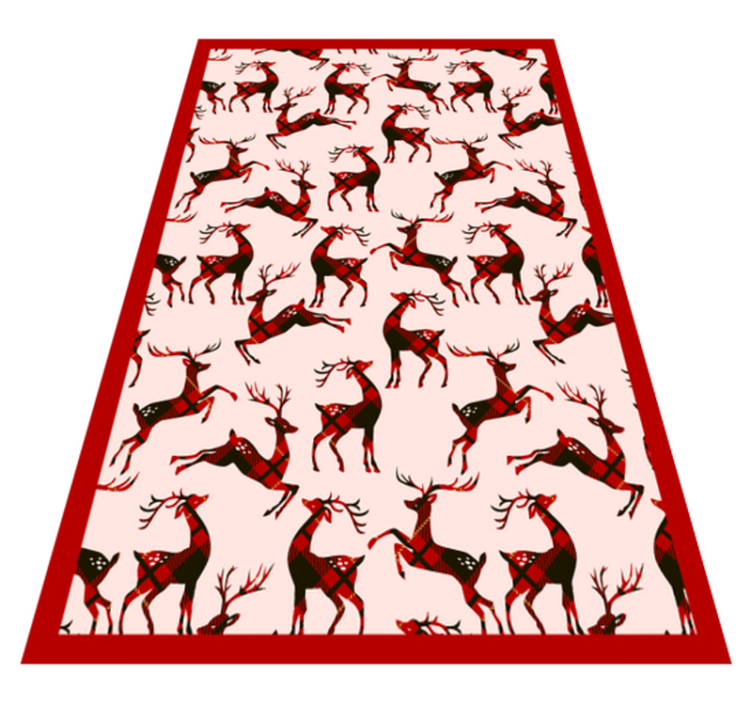 Reindeer red pattern christmas rug - TenStickers