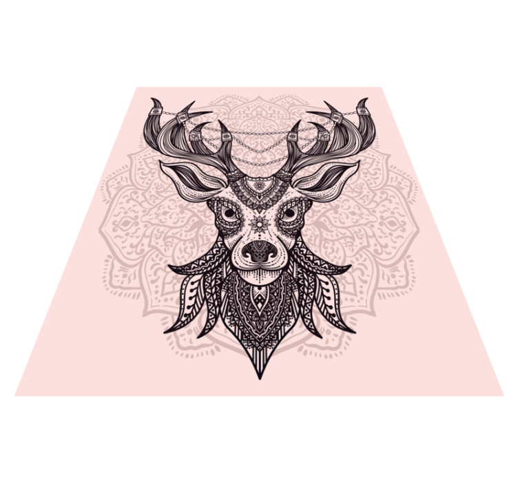 Grey stag motif animal mat - TenStickers