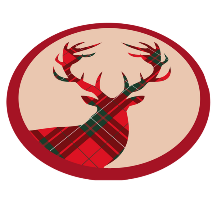 Stylish deer silhouette christmas rug - TenStickers