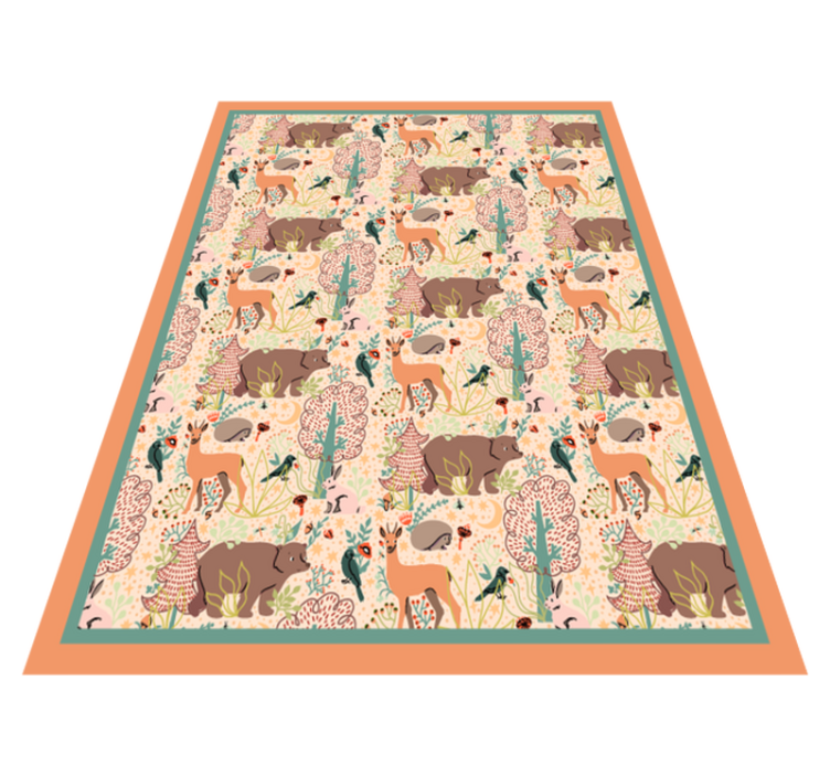 Woodland creatures design animal mat - TenStickers