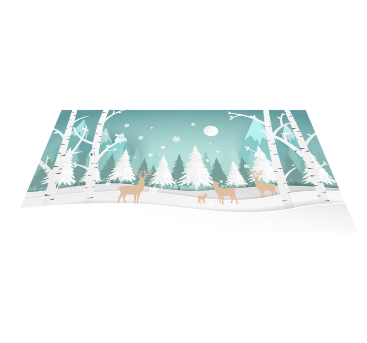 Winter Woodland Scene nature rug - TenStickers