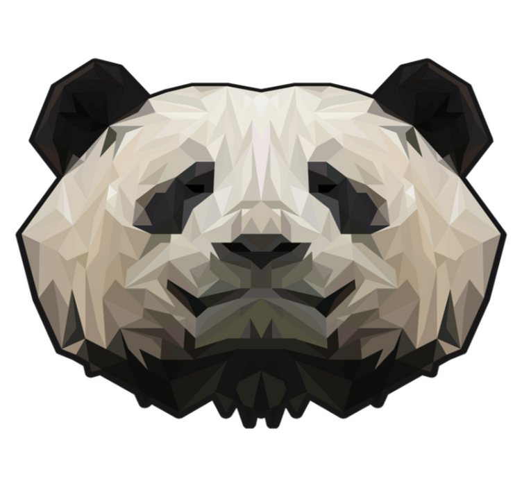 Geometric panda face animal mat - TenStickers