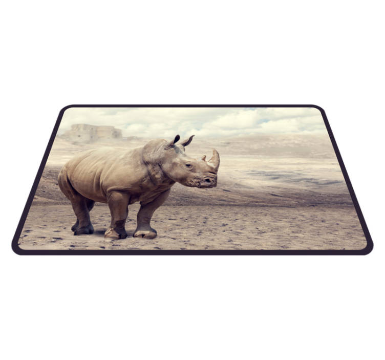 Majestic rhinoceros scene animal mat - TenStickers