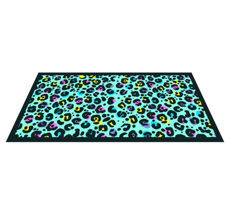 Rainbow Leopard animal print vinyl rug - TenStickers