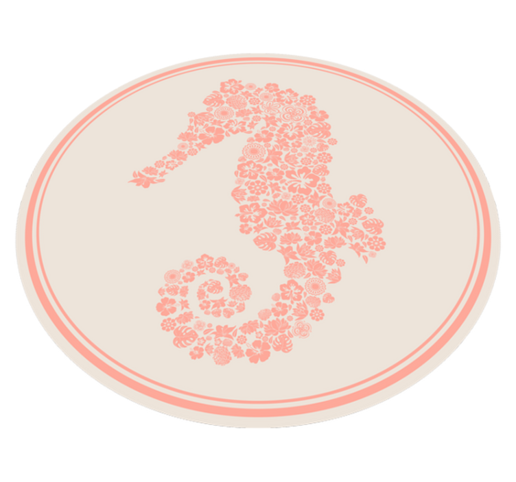 Floral rug seahorse floral pattern - TenStickers