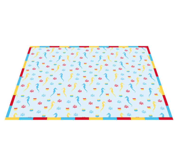 Seahorse blue design bathroom mat - TenStickers
