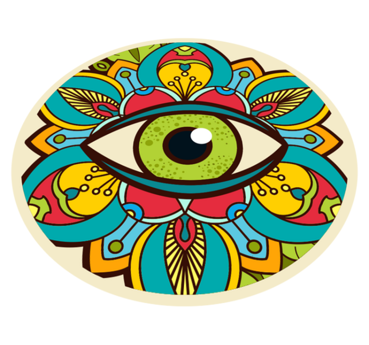 Colorful Eye Pattern mandala rug - TenStickers
