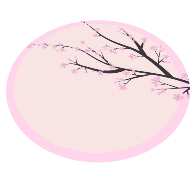 Cherry blossom branch floral rug - TenStickers