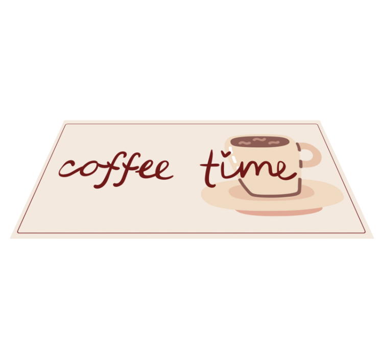 Coffee time kitchen vinyl rug - TenStickers