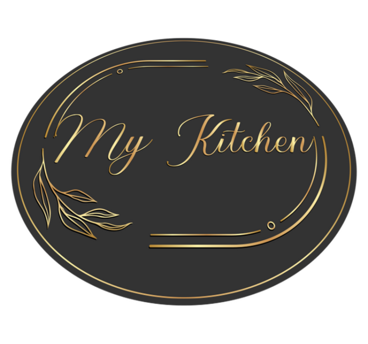 Kitchen vinyl mat in my kitchen's golden style - TenStickers