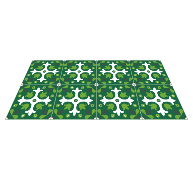 Emerald Botanical Print nature rug - TenStickers