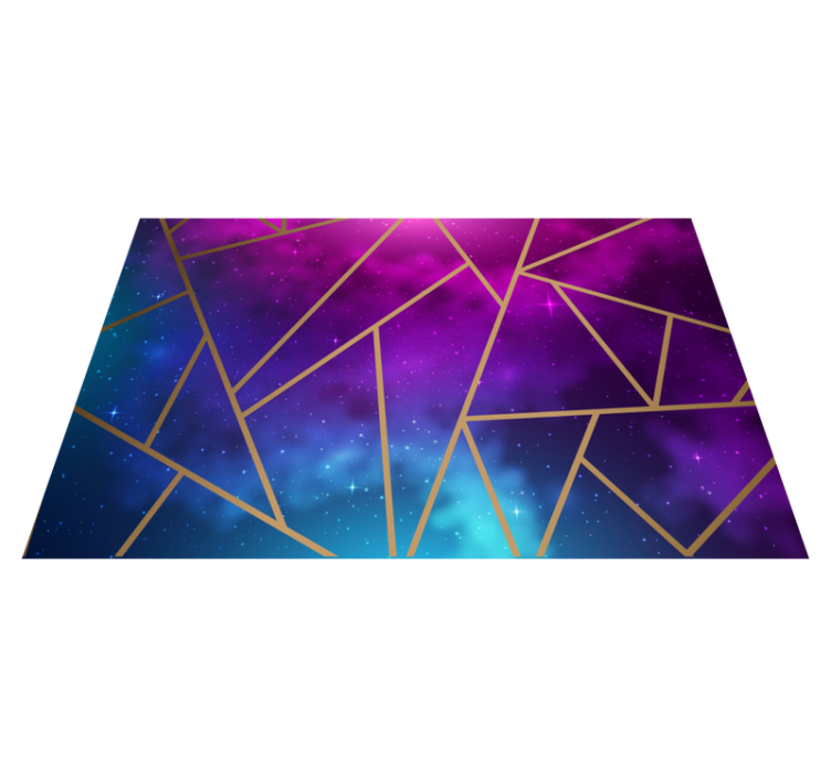 Cosmic blue and purple pattern geometric rug - TenStickers
