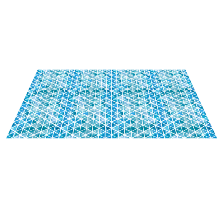 Blue triangle pattern geometric rug - TenStickers