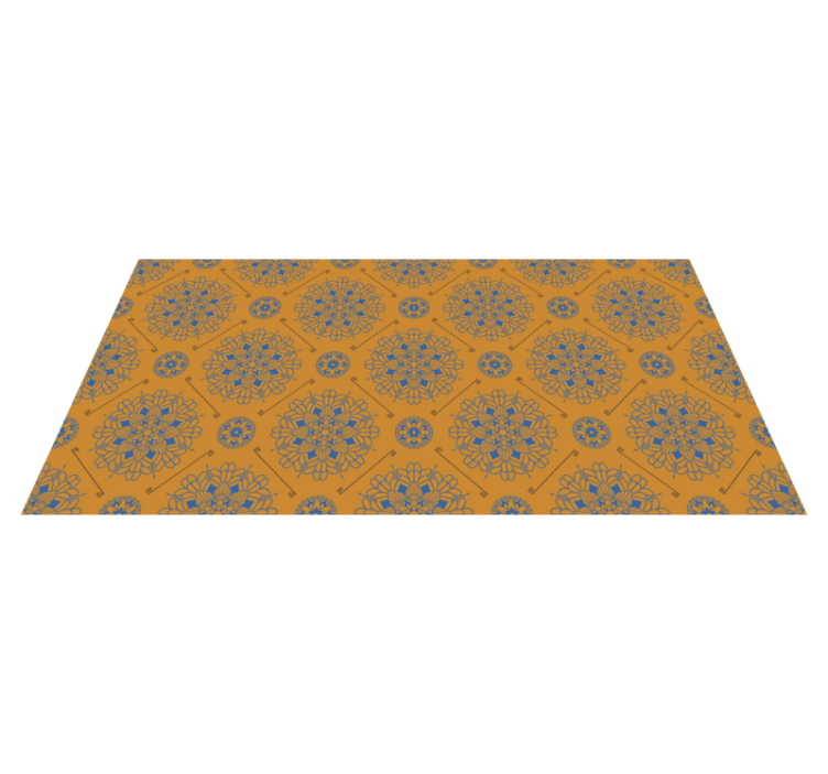 Graceful orange style mandala rug - TenStickers