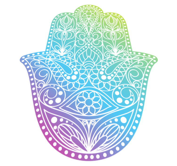 Gradient hand of Fatima mandala rug - TenStickers