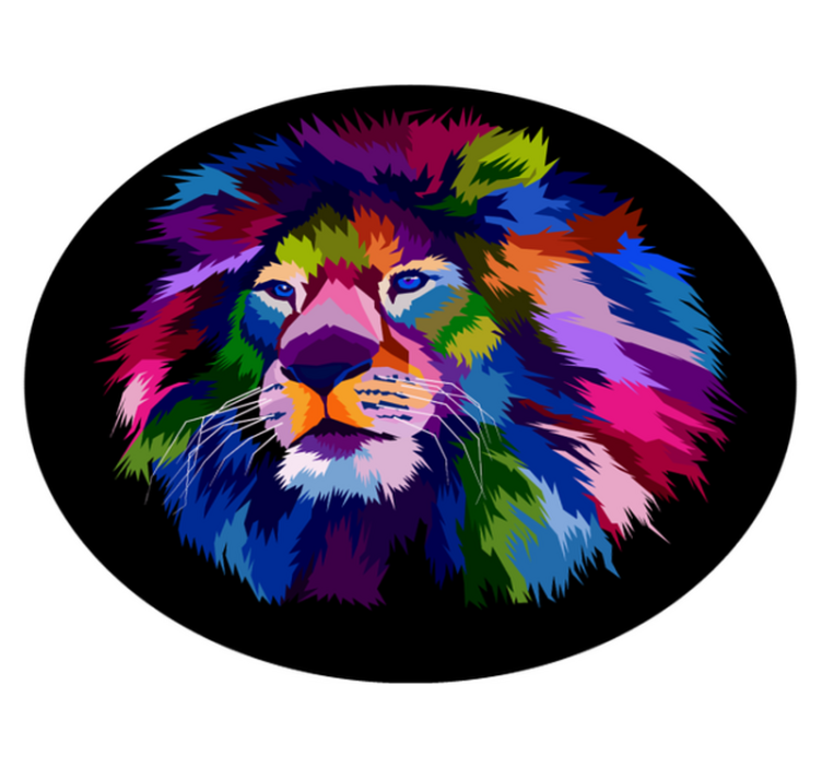 Colorful Lion Head animal mat - TenStickers