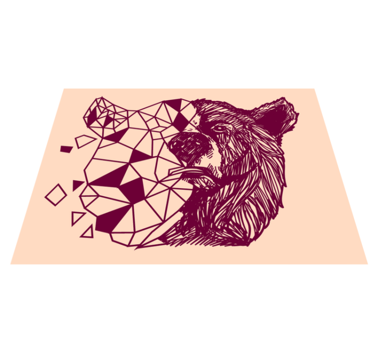 Geometric bear head animal mat - TenStickers