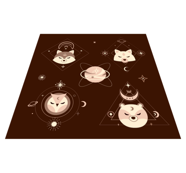 Space animals adventure kids carpet - TenStickers
