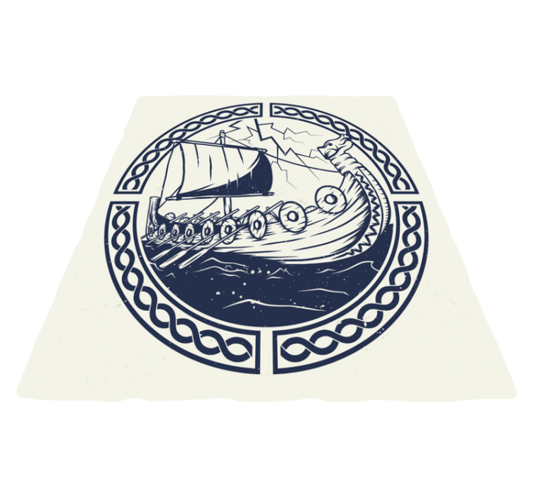 Viking Ship Motif modern rug - TenStickers