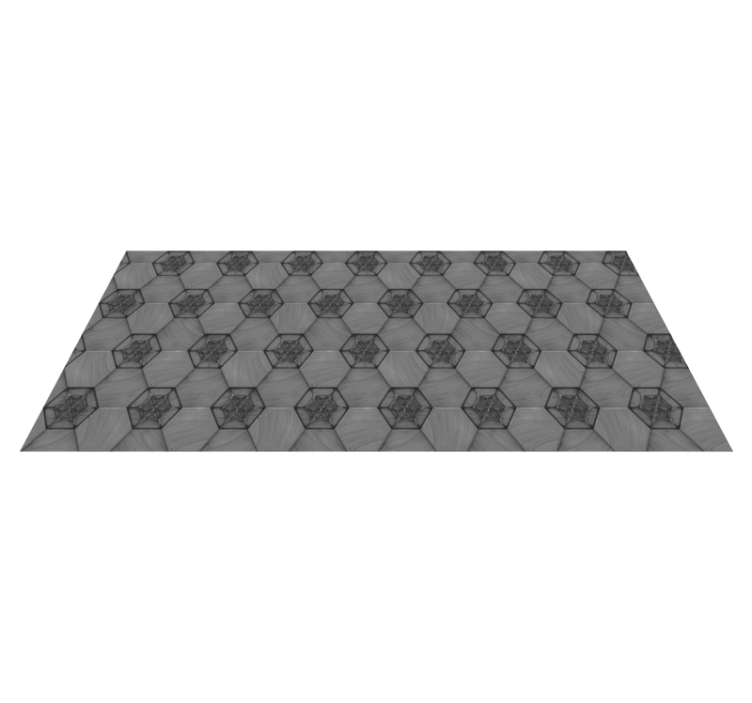 Hexagonal Grey Pattern marble rug - TenStickers