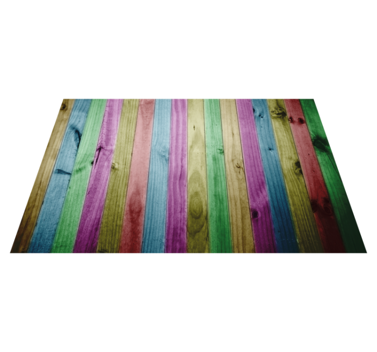 Vibrant Wooden Stripes wood effect rug - TenStickers