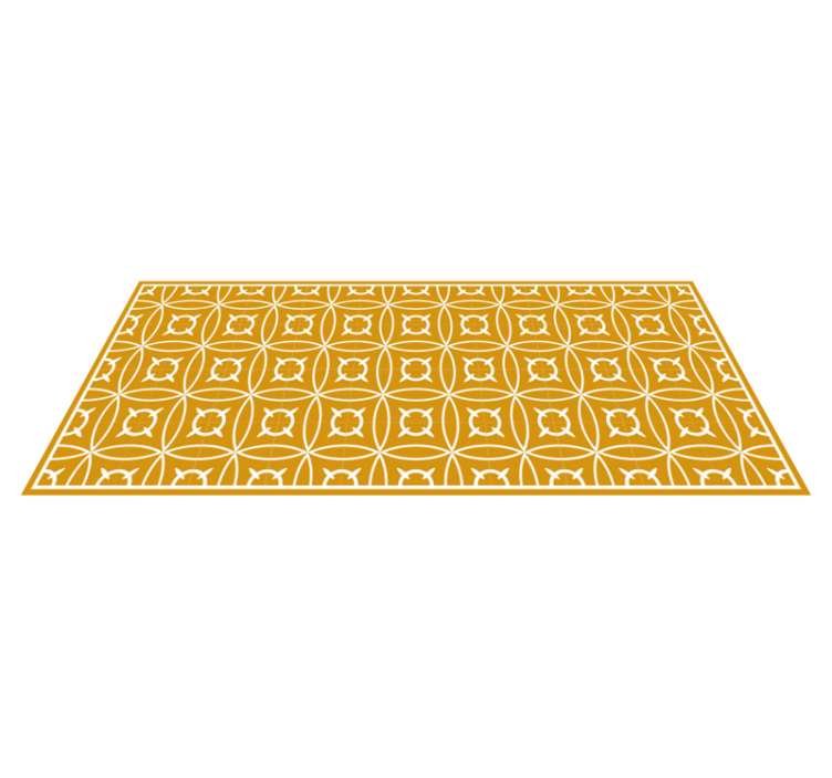Geometric yellow motif tile carpet - TenStickers