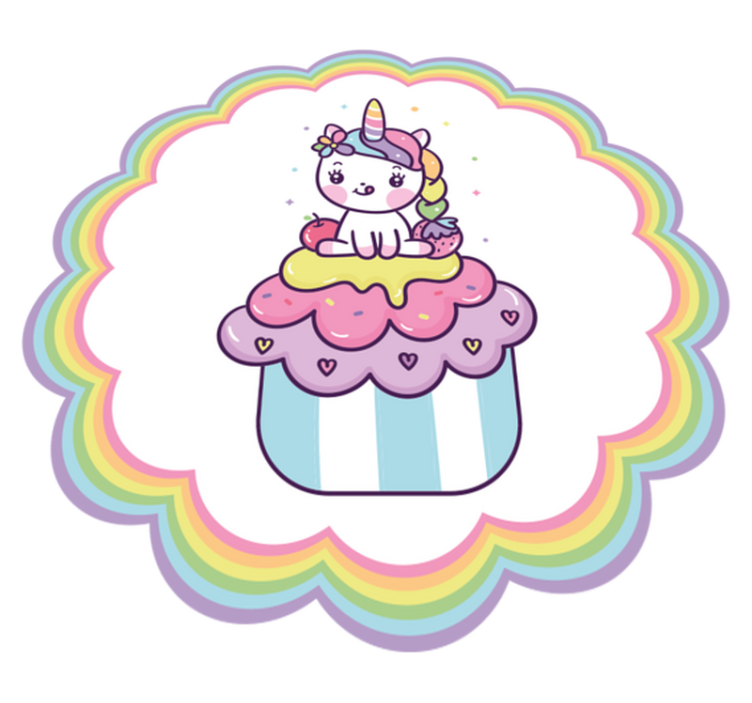 Unicorn in a cupcake kids carpet - TenStickers