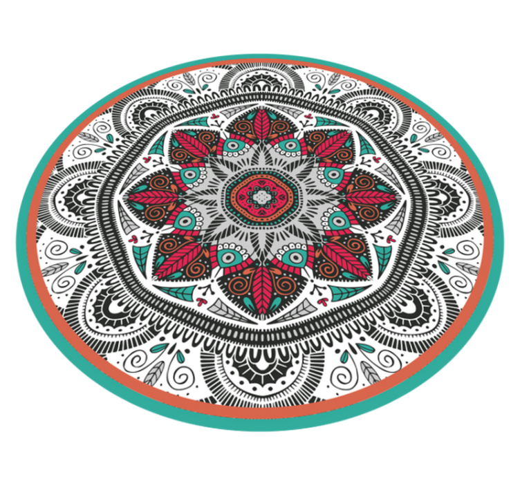 Circular grey focus mandala rug - TenStickers