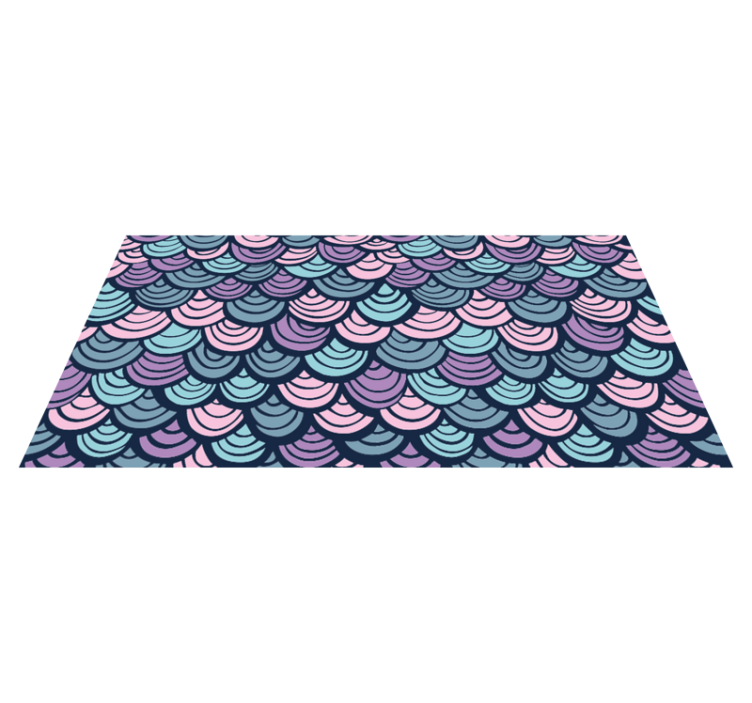 Purple and blue wave motif geometric rug - TenStickers