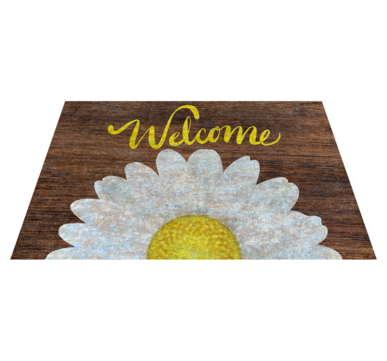 Daisy welcome message entrance hall rug - TenStickers